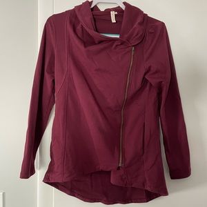 My Beloved Maroon Cowl Neck Side Zip Jacket